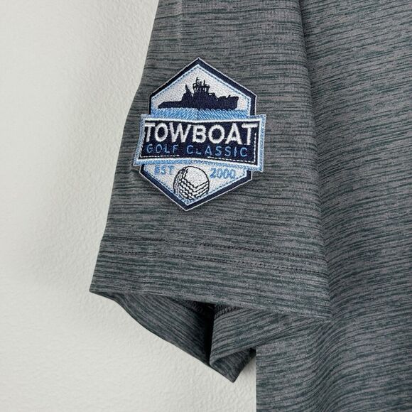 Mens Oakley Short Sleeve Polo Shirt Size XL Geometric Gray Golf Performance - Picture 3 of 8